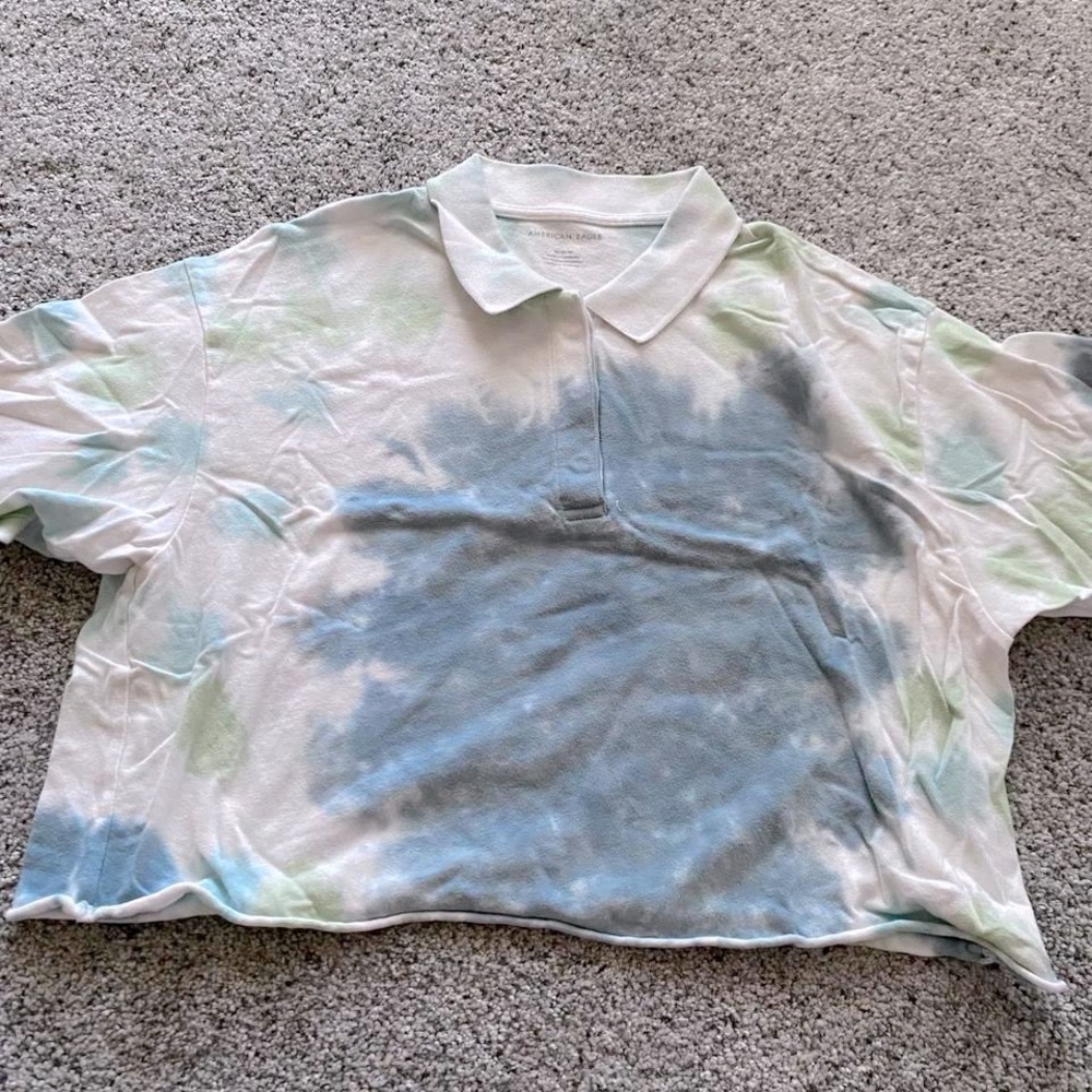 American Eagle Outfitters Pastel Tie-Dye Polo